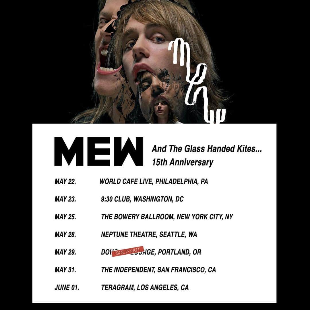 ミューのインスタグラム：「#PHILADELPHIA... • We have added a Philly show to our ‘And The Glass Handed Kites’ 15th Anniversary Tour at @worldcafelive on May 22nd. • 🎫 Tickets on-sale this Friday」