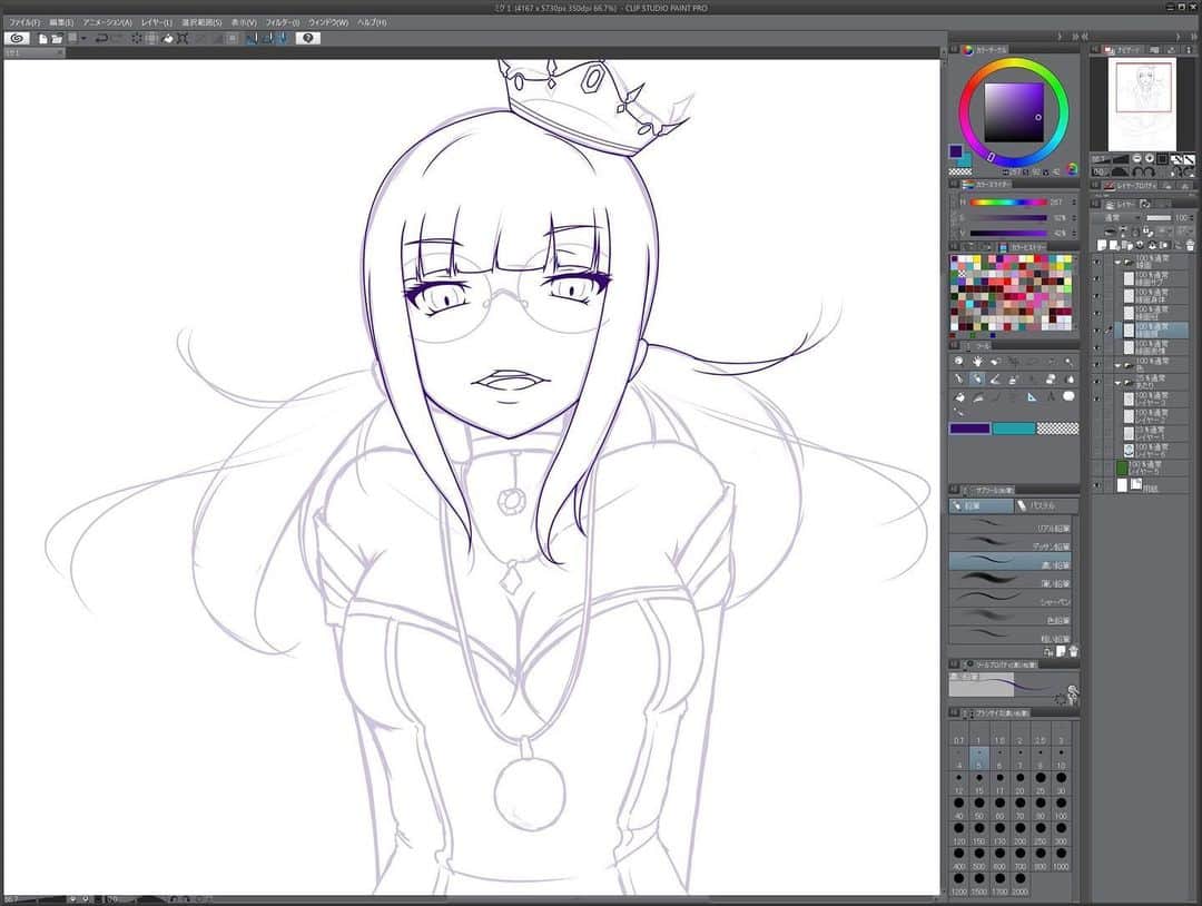 まさのインスタグラム：「線画作業してます_(┐「ε:)_ #masaworksdesign」