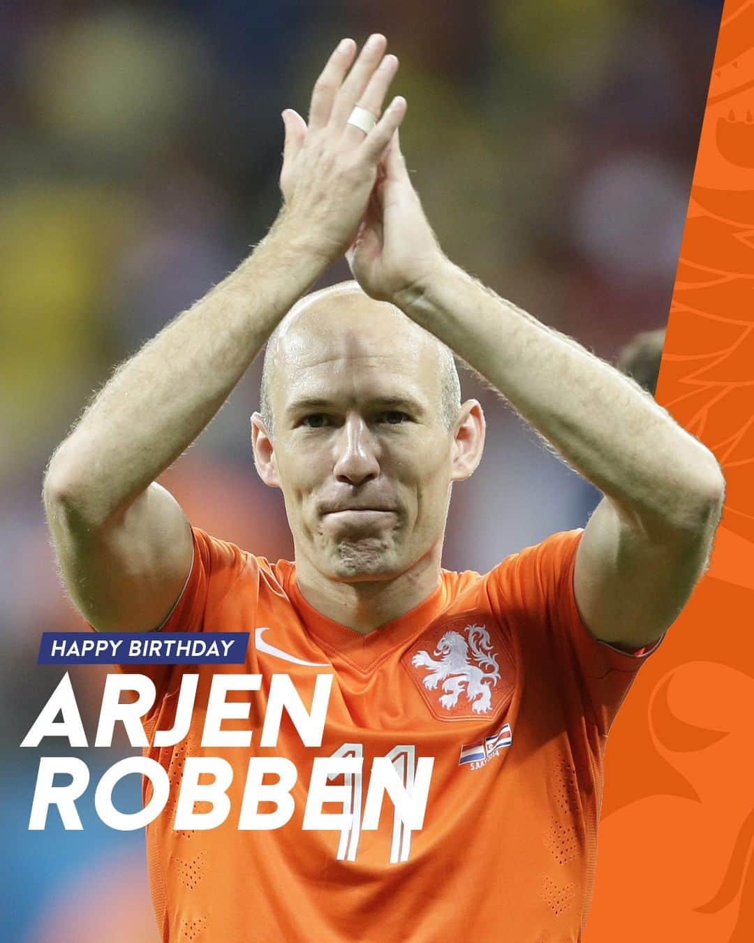 サッカー オランダ代表チームさんのインスタグラム写真 - (サッカー オランダ代表チームInstagram)「Van harte gefeliciteerd met je 36ste verjaardag, Arjen! 🎉」1月23日 17時29分 - onsoranje