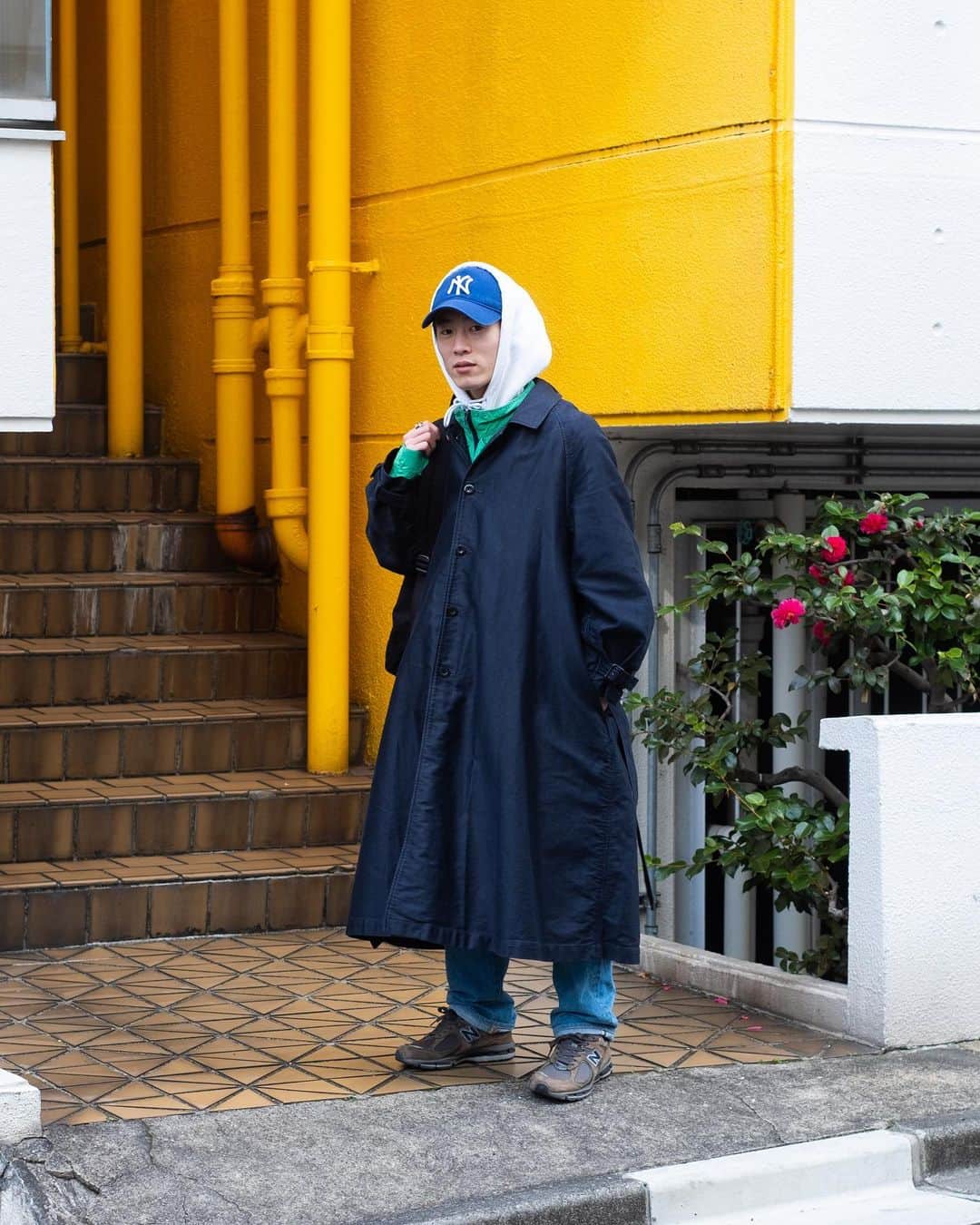 yukiのインスタグラム：「ㅤㅤㅤㅤㅤㅤㅤㅤㅤㅤㅤㅤㅤ キャップにパーカー安心する outil1枚だと寒いので、 中にpatagoniaのジャケット」