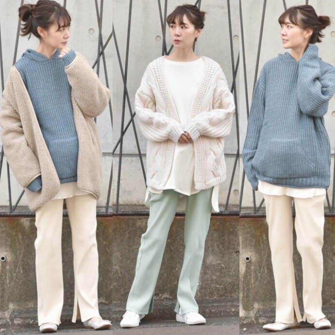 斉藤マリナ(さいまり) のインスタグラム：「お休みの日に子どもを旦那さんにお任せして、産後初撮影🙏 産前は自前のお腹だったけど、産後はお腹をくっつけるので不思議な懐かしさ😂 . 土日は稼働できるので、お声がけください🥺 スーパー以外のところに出かけたい……😇飲みにも行きたい……(ノンアルだけど) . #fashion#maternityfashion#model#shooting#マタニティコーデ#マタニティファッション#部屋着#ママコーデ」