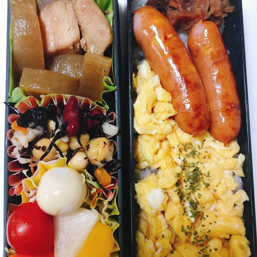 水野愛日さんのインスタグラム写真 - (水野愛日Instagram)「最近のお弁当🍱😋 お弁当箱が一種類増えたのでパターンが増えました！ #まなびごはん #べんとう #お弁当 #お弁当記録 #手作り弁当 #女子弁当 #ランチボックス #ワンパターン弁当 #お弁当女子 #栄養重視 #サラダ弁当 #冷凍つくりおき #つめるだけ弁当」1月23日 14時44分 - mizunomanabi