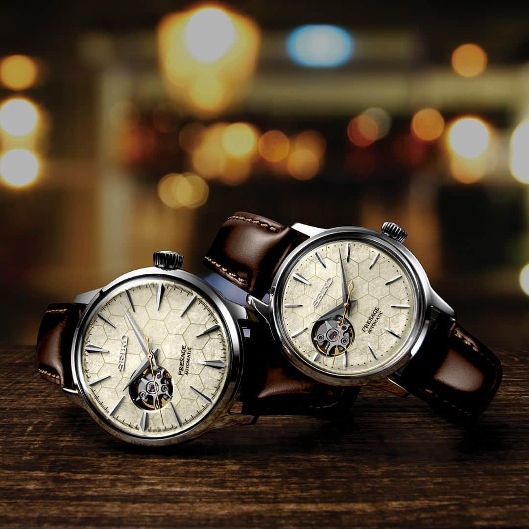 Seiko Watchesさんのインスタグラム写真 - (Seiko WatchesInstagram)「Ginza is home to both #Seiko and Star Bar, a distinguished destination for exceptional cocktails. The warm tones and honeycomb-patterned dials on these #Presage limited editions are inspired by the “Honeycomb” cocktail created by head bartender Hisashi Kishi, which is made with local honey from bees in Ginza. (Ref. #SSA409, #SSA781)」1月24日 2時01分 - seikowatchusa