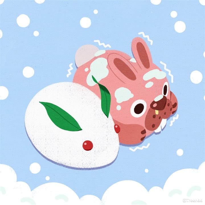 ポコタさんのインスタグラム写真 - (ポコタInstagram)「どっちが寒いの我慢できるか対決だぞ！う゛…くぅ… #雪うさぎ - Let's see who can bear the cold better! #snow #rabbit」1月23日 18時00分 - pokopang.info