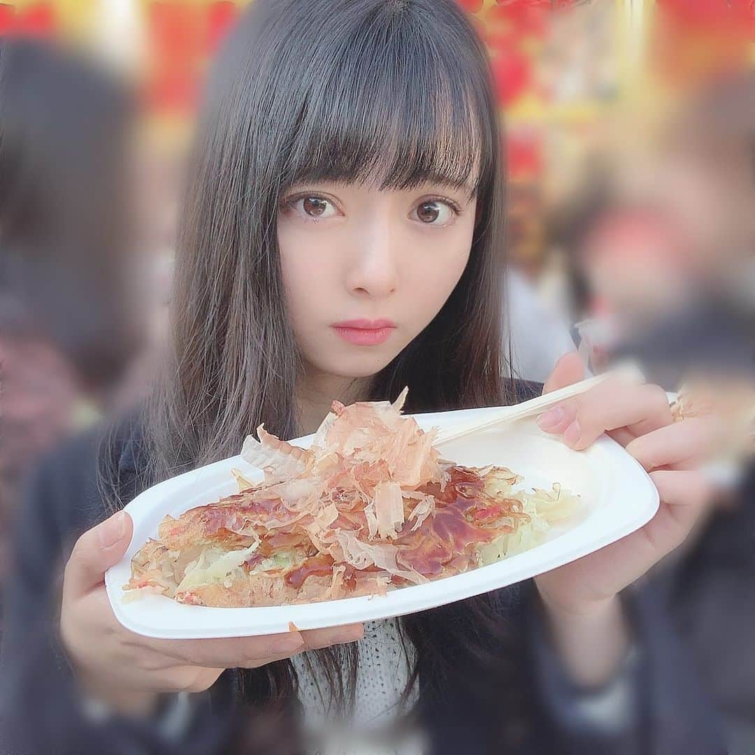 塚田百々花のインスタグラム：「お好み焼き美味しかった😋」