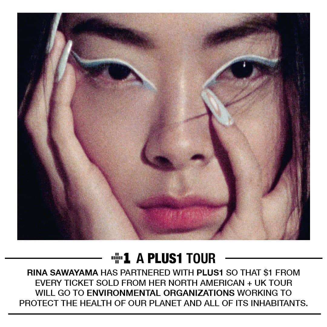 リナ・サワヤマさんのインスタグラム写真 - (リナ・サワヤマInstagram)「I'm so excited to announce my partnership with @plus1org for the Dynasty Tour (!!!) so that every ticket sold will go to organizations working to protect the health of our planet and all of it inhabitants !!! in the US we're supporting @100isNow and their work to make renewable energy a reality for everyone by elevating feminine leadership & frontline leaders of color  in the UK we're supporting @clientearth_'s work to protect the planet and the people who live on it 🖤 #CompassionIsContagious general ticket sale tomorrow 10am local 😱」1月23日 23時53分 - rinasonline