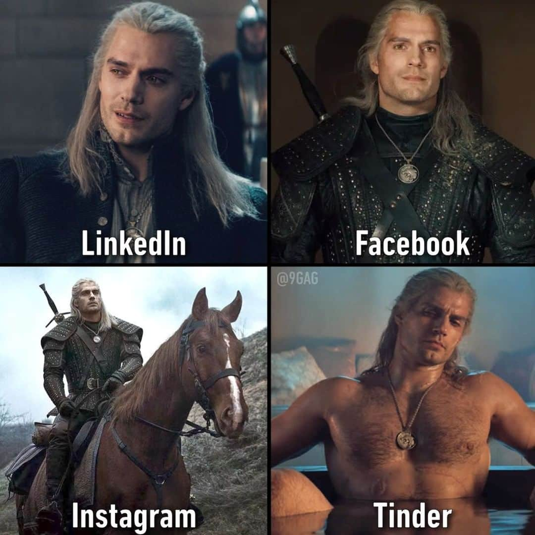 9GAGさんのインスタグラム写真 - (9GAGInstagram)「Definitely swiping right @henrycavill⠀ #linkedinfacebookinstagramtinder⠀ #thewitcher #geralt #9gag」1月24日 12時00分 - 9gag