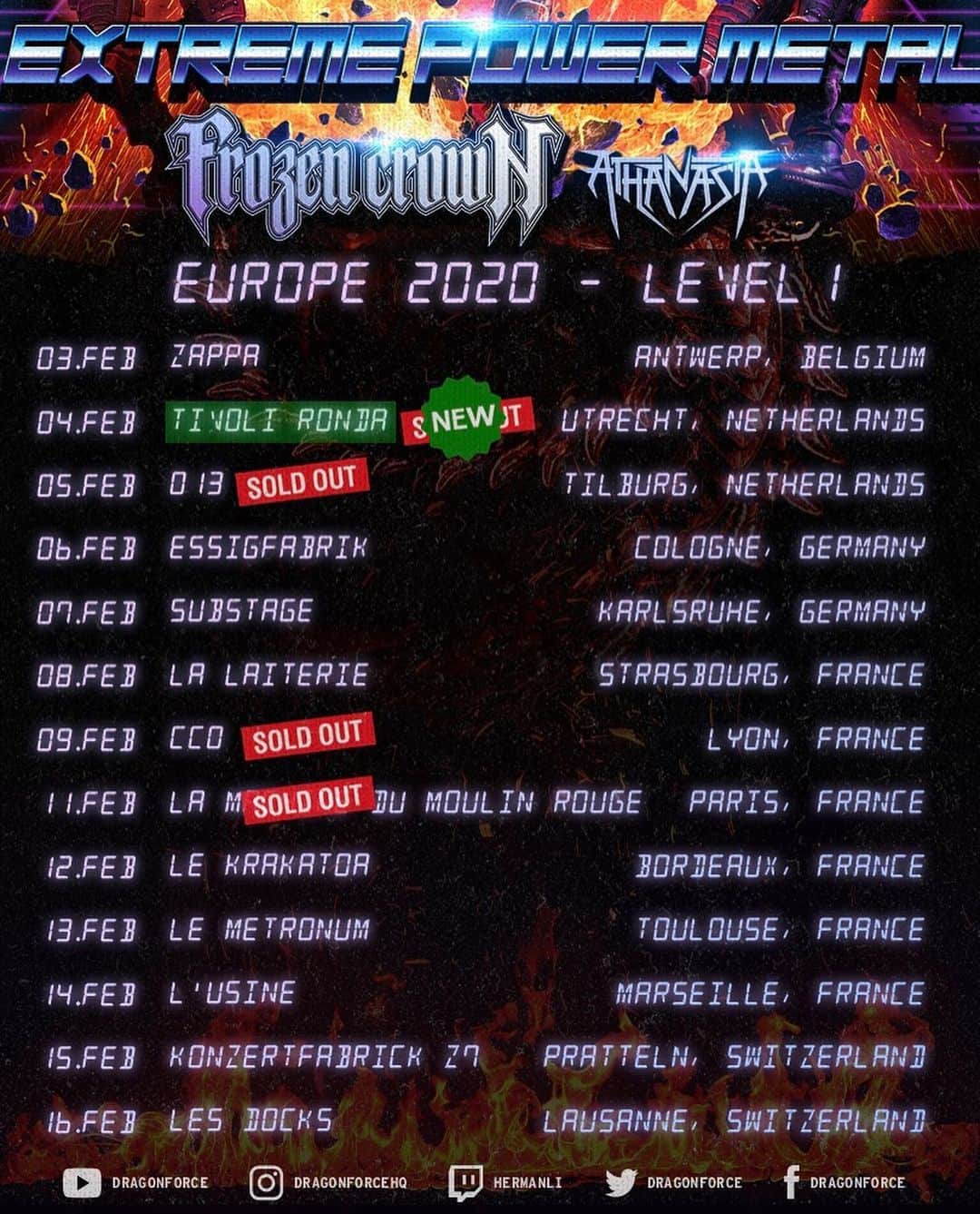 DragonForceさんのインスタグラム写真 - (DragonForceInstagram)「GOOD NEWS UTRECHT! You sold our show out and due to a massive demand, we have moved venues to Tivoli Ronda! More tickets are now available on Dragonforce.com/Shows (Link in bio!) 🐉🎸🎟」1月24日 4時44分 - dragonforcehq