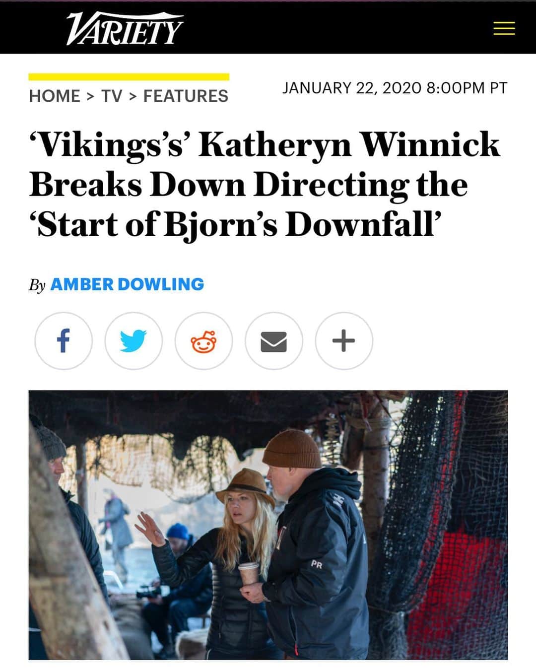 キャサリン・ウィニックのインスタグラム：「What did you think of last night’s Vikings episode? New interview in today’s @variety. 🎬 #Director」