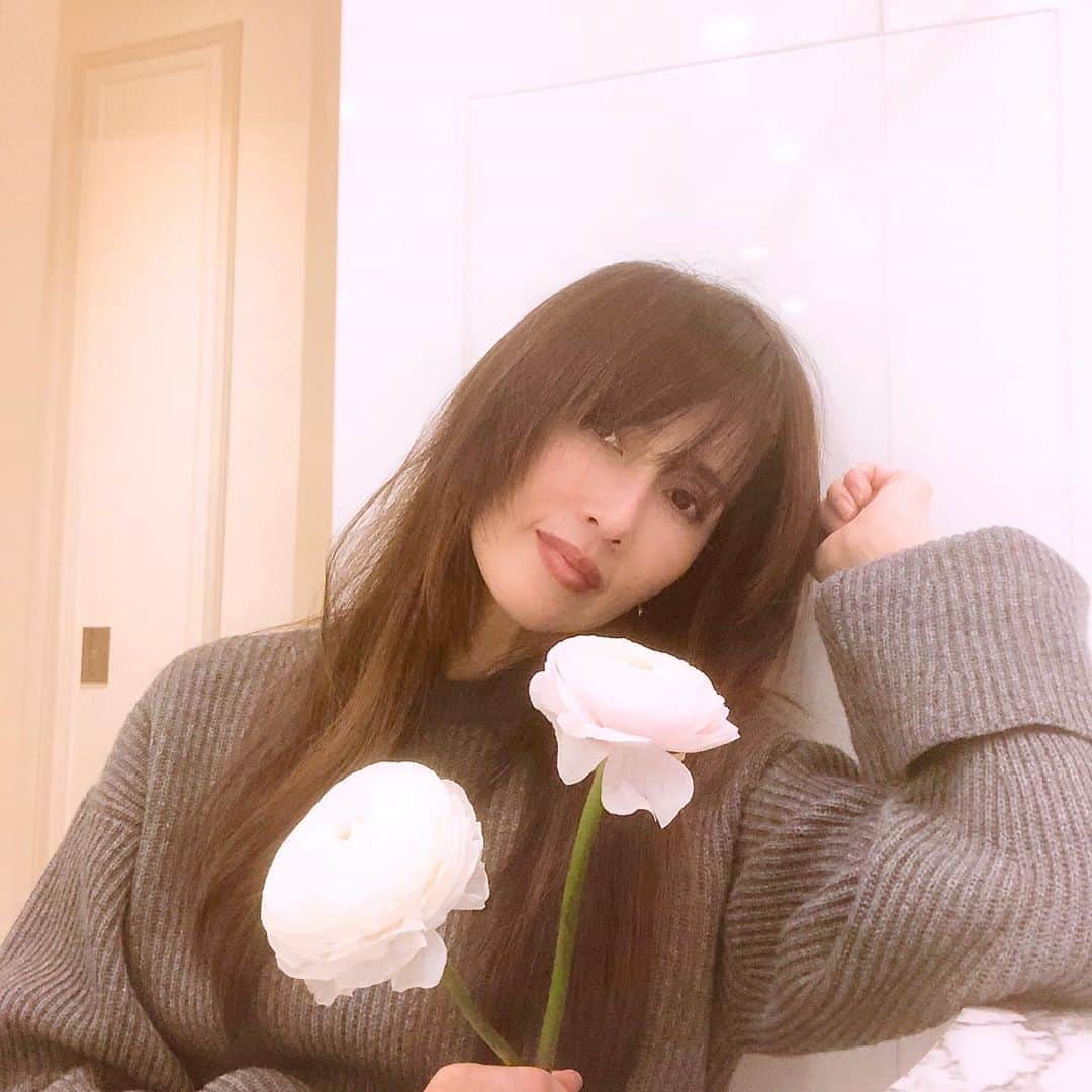 工藤静香さんのインスタグラム写真 - (工藤静香Instagram)「お花って本当に素敵🌸 心が潤いますね。  薄くて繊細な花弁が何枚も重なり合い大きな花を咲かせてくれるラナンキュラス。 種類によってはとても良い香りがします。しかもとても長持ちするんですよ💕  白色のラナンキュラスの花言葉は、純潔 ピンク色のラナンキュラスの花言葉は、飾らない美しさ」1月24日 5時49分 - kudo_shizuka