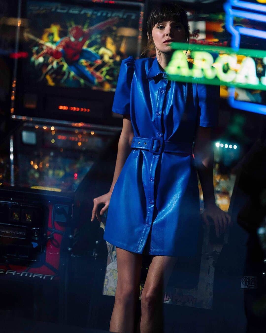 Bloomingdale'sさんのインスタグラム写真 - (Bloomingdale'sInstagram)「Scoring *all* the style points rn 👾💙 What's your go-to arcade game? 📷: @kat_in_nyc . . . . . . . #LeatherDress #MiniDress #StreetStyle #OOTN #InstaStyle #WinterStyle #WinterFashion #Style #Fashion #IGStyle #Stylegram #StyleInspo #OutfitInspo」1月24日 8時34分 - bloomingdales