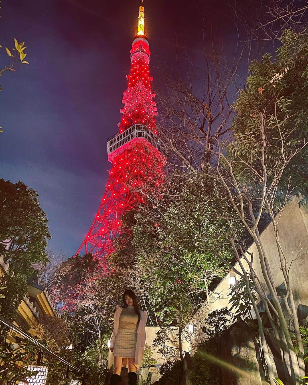 渋谷ゆりのインスタグラム：「#新年快乐 ❤️新年快樂❤️Happy Chinese New Year ❤️ 今天東京塔點亮#中國紅 春节快乐❤️❤️❤️ 今日は中国のお正月🎍東京タワーが#チャイナレッド になってるの🗼☺️」
