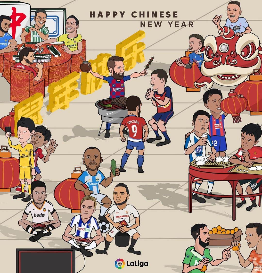 LFPさんのインスタグラム写真 - (LFPInstagram)「🎊🎉🇨🇳 鼠年快乐! 🎊🎉🇨🇳 Happy Chinese 🆕 Year! 🙌🏻 ¡Feliz Año Nuevo Chino! 🙌🏻 • #HappyChineseNewYear #ChineseNewYear #LaLigaSantander #LaLiga」1月24日 20時31分 - laliga