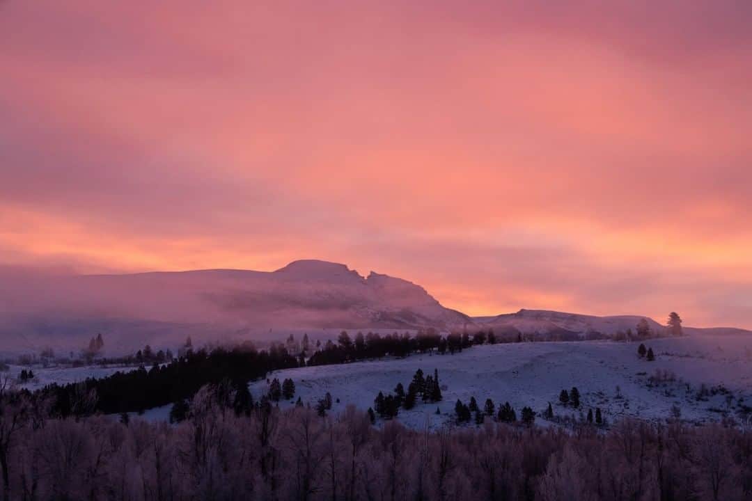 National Geographic Travelさんのインスタグラム写真 - (National Geographic TravelInstagram)「Photo by @taylorglenn | An atmospheric sunrise accentuates the profile of Sheep Mountain in Jackson Hole, Wyoming. We've been getting a steady flow of winter storms here in the valley, but we finally had a break in the weather, creating some beautiful light and photo opportunities.  Follow @taylorglenn for more from #winter in #Wyoming and beyond.」1月24日 14時14分 - natgeotravel
