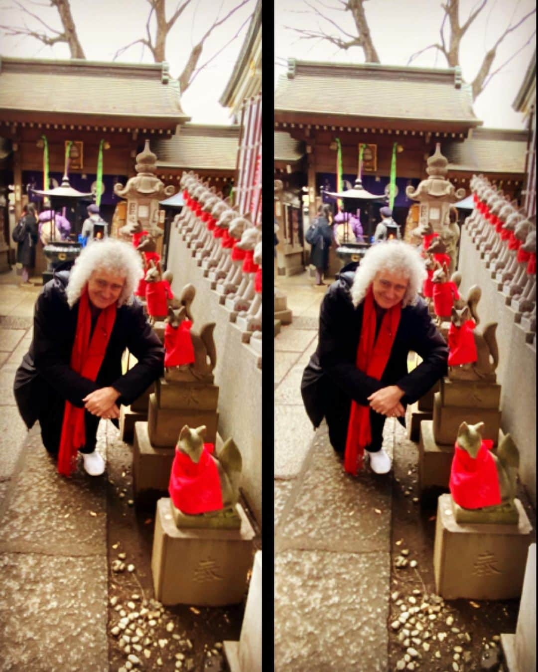 ブライアン・メイさんのインスタグラム写真 - (ブライアン・メイInstagram)「Toyokawa Inari - a Shinto shrine populated with amazing foxes ... the angels or guardians ... I would explain further but I haven’t grasped it yet !! But I love it.  I’m sure Fa would love it too !!! 💥💥💥💥OK - INARI actually means FOX - and Toyokawa is the central Shinto Shrine near Nagoya of which this small shrine is a ‘branch’. Wonderful ! Bri」1月24日 14時25分 - brianmayforreal