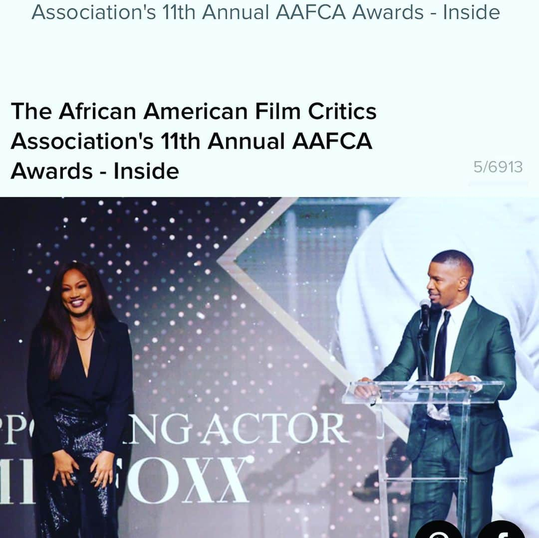 ジェイミー・フォックスさんのインスタグラム写真 - (ジェイミー・フォックスInstagram)「Huge thanks to the @aafca for a big win for @justmercyfilm for best supporting actor and to have @garcelle present the award... it was amazing ... it was awesome... it was FANCY!  And huge respect to @sterlingkbrown #swipeleft」1月24日 18時42分 - iamjamiefoxx