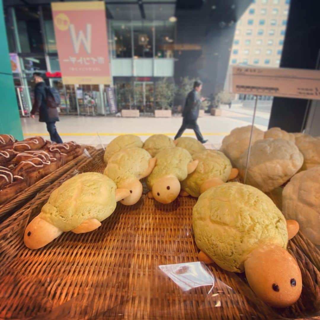 サイモンとマルティナさんのインスタグラム写真 - (サイモンとマルティナInstagram)「I will ALWAYS love Japan’s adorable bread culture 🐢😭 #melonpan #メロンパン」1月24日 18時45分 - eatyourkimchi