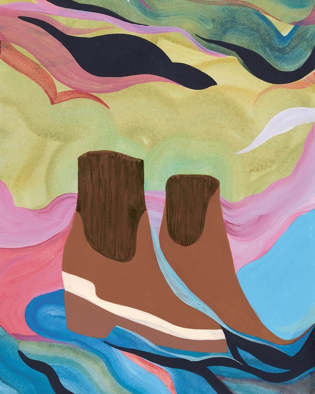 エルメスさんのインスタグラム写真 - (エルメスInstagram)「Last night, I was walking on a carpet made of colors and it was so comfy.  #vadrouilleboots #colorfulwalk #magicalcarpet #abovetheclouds  #faubourgofdreams #hermes #boots  Illustration by @florentgroc」1月24日 19時00分 - hermes