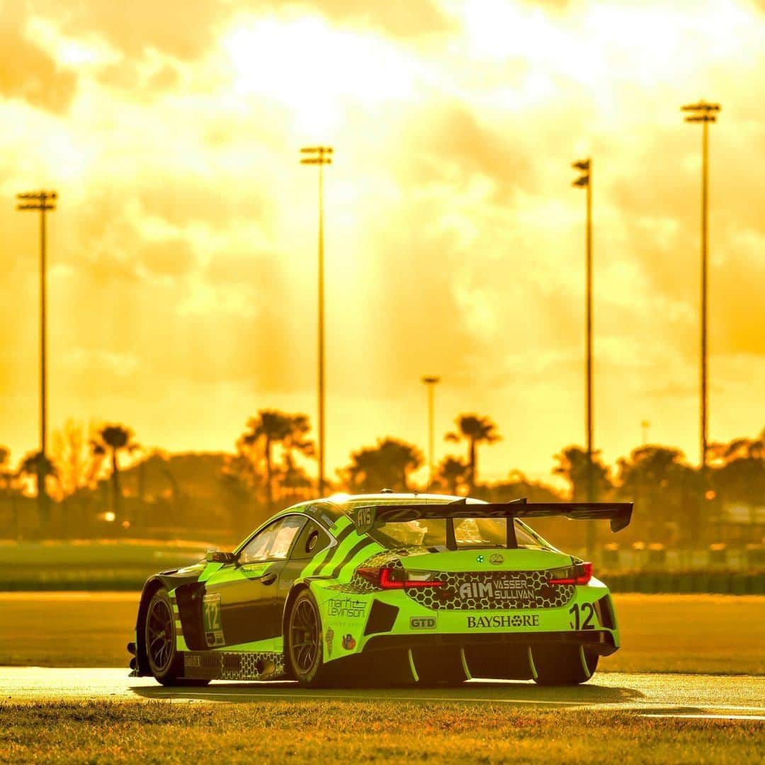 Lexus USAのインスタグラム：「Time flies when you’re racing through it for 24 hours. Catch @LexusRacingUSA this weekend during #Rolex24 at Daytona.」