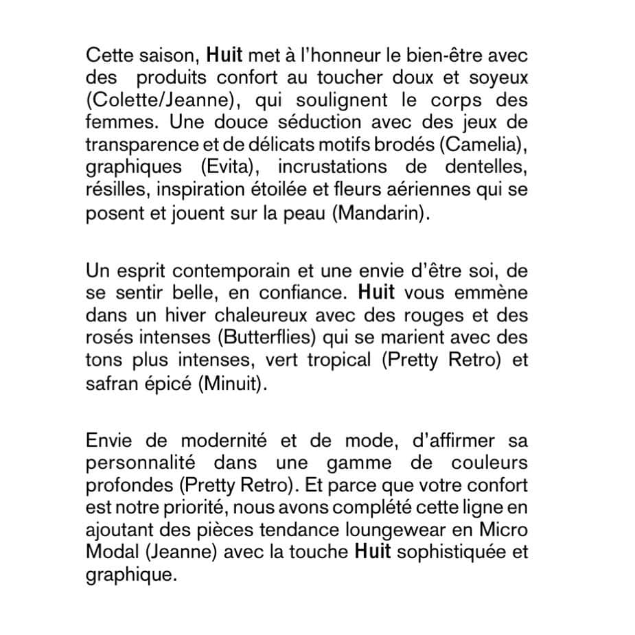 ユイットさんのインスタグラム写真 - (ユイットInstagram)「La collection Automne Hiver 2020 vous emporte dans un univers constellé de surprises #Huit #Lingerie #Comfort  #Modernité #Mode #Sophistication #Femme #French」1月24日 22時03分 - huit8_official