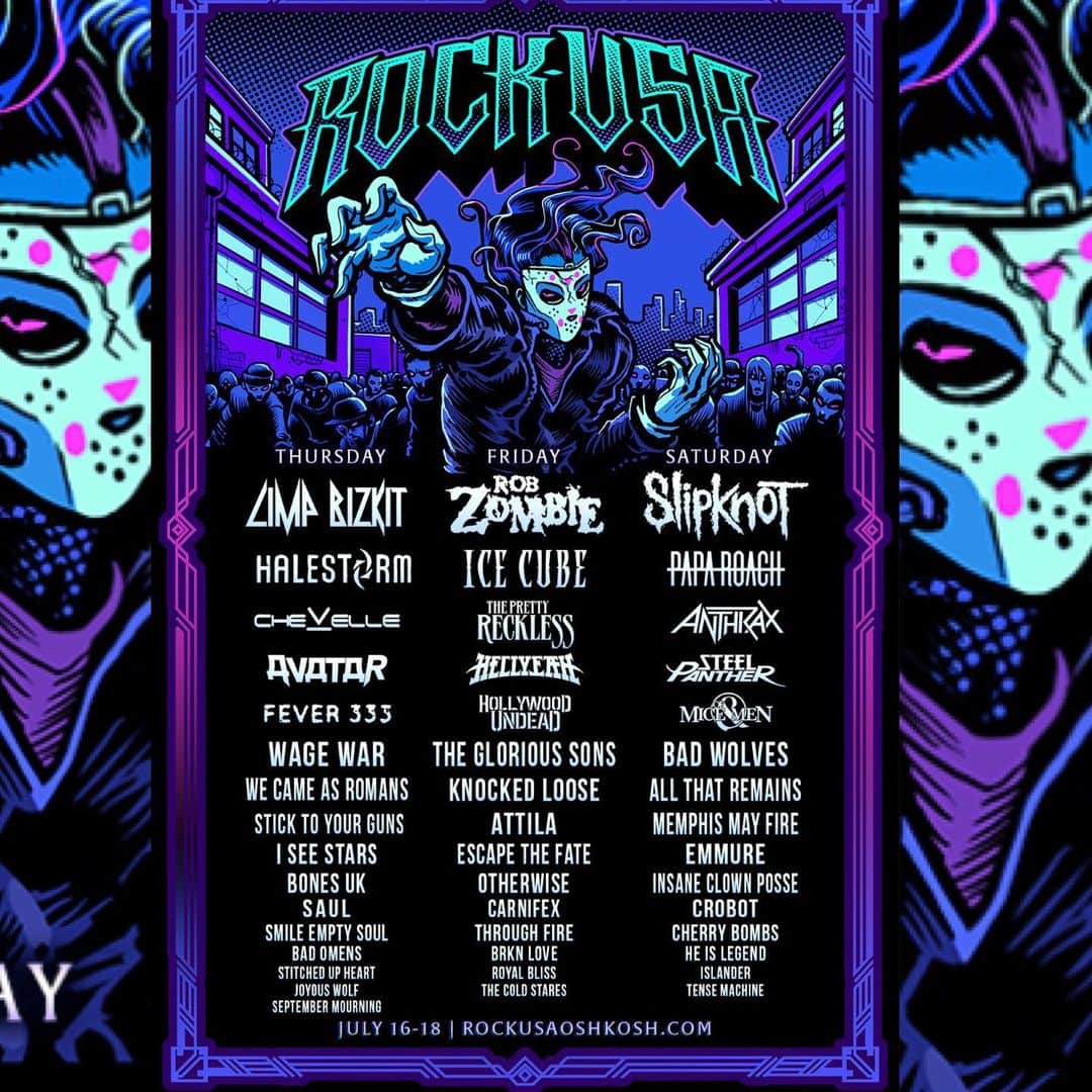 ロブ・ゾンビのインスタグラム：「Party time in Wisconsin ! Tickets on sale today!!! #robzombie #rockusa #wisconsin」