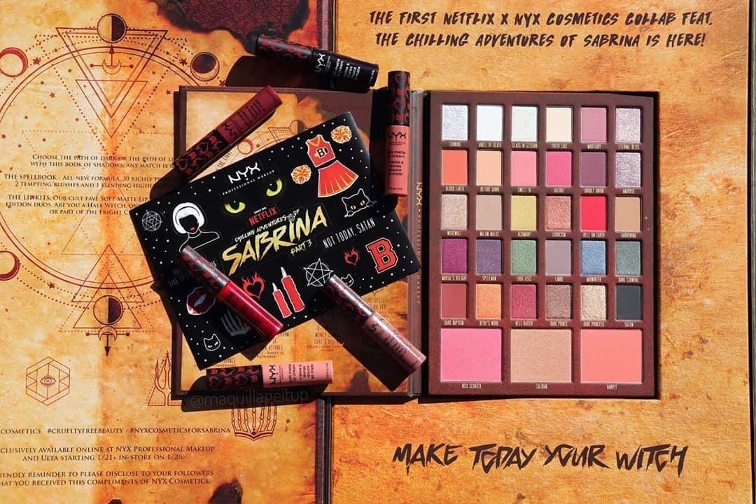 NYX Cosmeticsさんのインスタグラム写真 - (NYX CosmeticsInstagram)「❌#GIVEAWAY CLOSED ❌To celebrate @sabrinanetflix part 3 now streaming, we are giving 5️⃣ lucky winners our #NYXCosmeticsForSabrina PR box!📚 How to enter: 🔥 Follow @nyxcosmetics + @sabrinanetflix 🔥 Like this post 🔥 Tag 2 friends #regram @maquillageitup #nyxcosmetics #nyxprofessionalmakeup #caos #sweepstakes  US Only. Official Rules: No purchase necessary. You must be over 13 years, a legal US resident. Starts 10:00 AM PST on 1/24/20 and ends 10:00 AM PST on 1/25/20. Odds of winning depend on the total number of entries received. For Complete Rule: http://bit.ly/30WKR7J」1月25日 3時08分 - nyxcosmetics