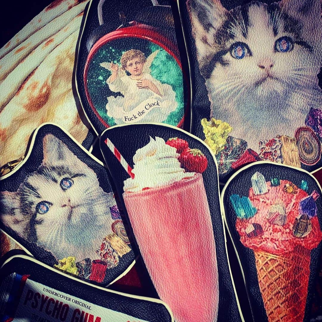 鑑田幸代のインスタグラム：「UC💘🐱🍦 #転写ポーチ #ねゃんこ #LOVE #undercover #アンダーカバー  #juqui名古屋」