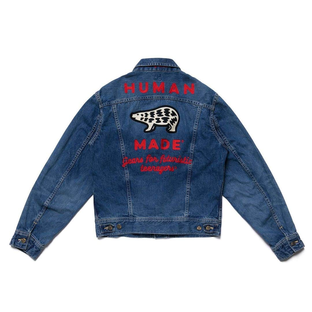 HUMAN MADEさんのインスタグラム写真 - (HUMAN MADEInstagram)「"DENIM WORK JACKET" now available in store and online. www.humanmade.jp﻿ ﻿ デニム生地のワークジャケットです。背面にチェーン刺繍が施されています。﻿ Classic denim work jacket with chain stitch embroidery.」1月25日 11時00分 - humanmade