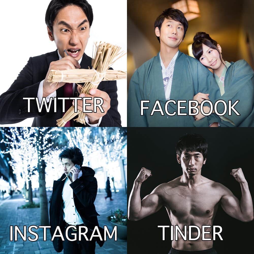 大川竜弥さんのインスタグラム写真 - (大川竜弥Instagram)「海外で流行っている各SNSの特徴をあらわした画像。フリー素材を使って作成してみた。2枚目はLinkedInとTwitterを差し替えた日本むけバージョンです。2枚目は日本バージョンです。元ネタはこちら @dollyparton 🕺﻿ ﻿ #sns #linkedin #facebook #instagram #tinder #twitter」1月25日 10時56分 - ryumagazine
