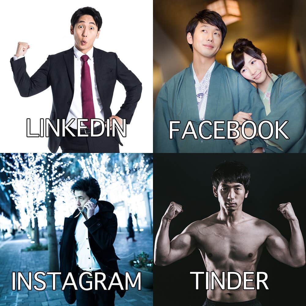 大川竜弥さんのインスタグラム写真 - (大川竜弥Instagram)「海外で流行っている各SNSの特徴をあらわした画像。フリー素材を使って作成してみた。2枚目はLinkedInとTwitterを差し替えた日本むけバージョンです。2枚目は日本バージョンです。元ネタはこちら @dollyparton 🕺﻿ ﻿ #sns #linkedin #facebook #instagram #tinder #twitter」1月25日 10時56分 - ryumagazine