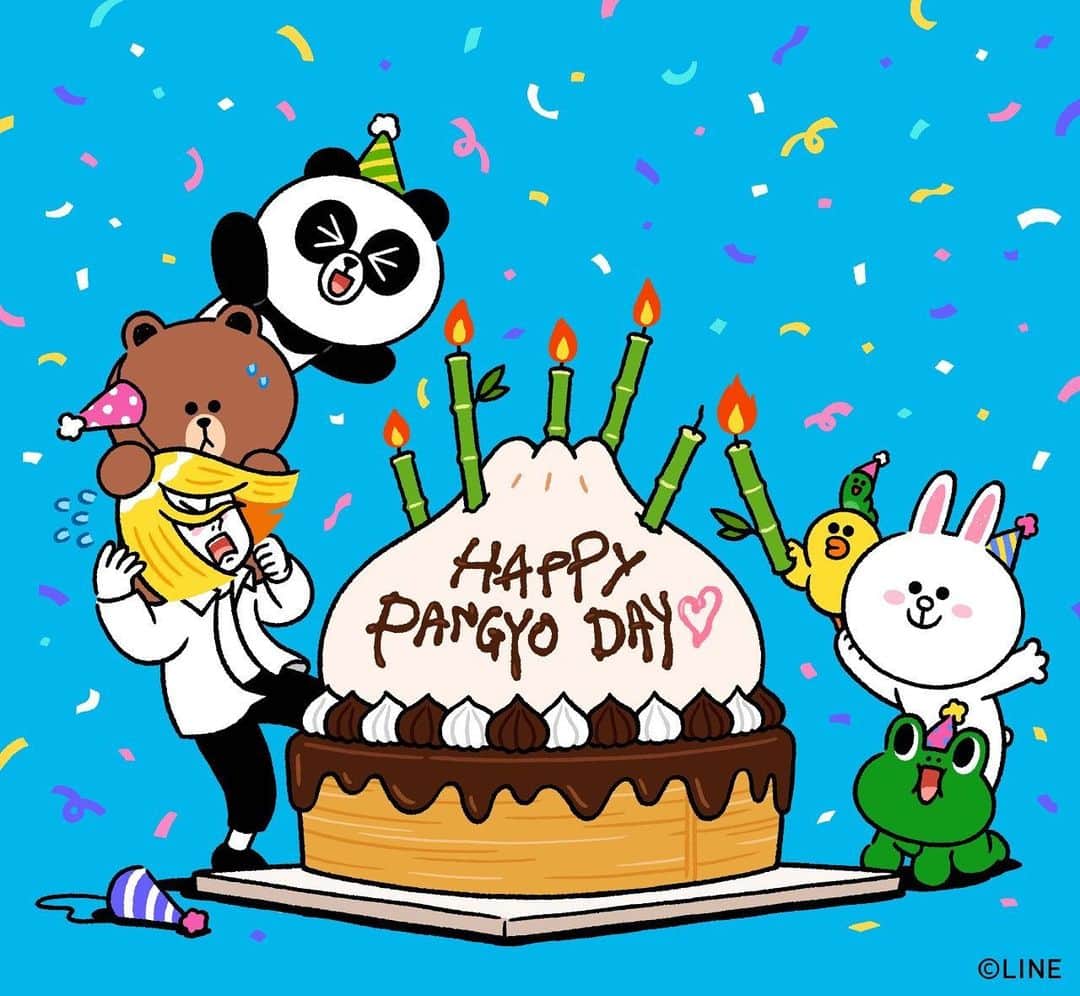 LINE FRIENDSさんのインスタグラム写真 - (LINE FRIENDSInstagram)「⠀ Happy birthday PANGYO. Hope you fancy the cake! 🎋🎂 ⠀ #HBD #BirthdayParty #PANGYO #BROWN #JAMES #SALLY #CONY #LEONARD #LINEFRIENDS」1月25日 11時14分 - linefriends