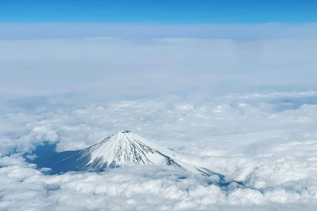 反田恭平さんのインスタグラム写真 - (反田恭平Instagram)「めっちゃ揺れた。 #mtfuji🗻 #fright #flight #ANA #japan #photo#iphone#そり撮#空の上から#タグは冗談#寝た」1月25日 11時31分 - kyoheisorita