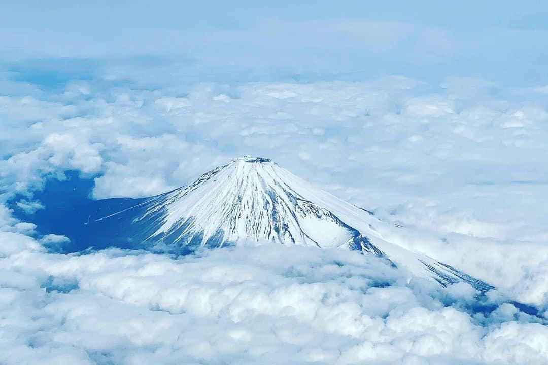 反田恭平さんのインスタグラム写真 - (反田恭平Instagram)「めっちゃ揺れた。 #mtfuji🗻 #fright #flight #ANA #japan #photo#iphone#そり撮#空の上から#タグは冗談#寝た」1月25日 11時31分 - kyoheisorita