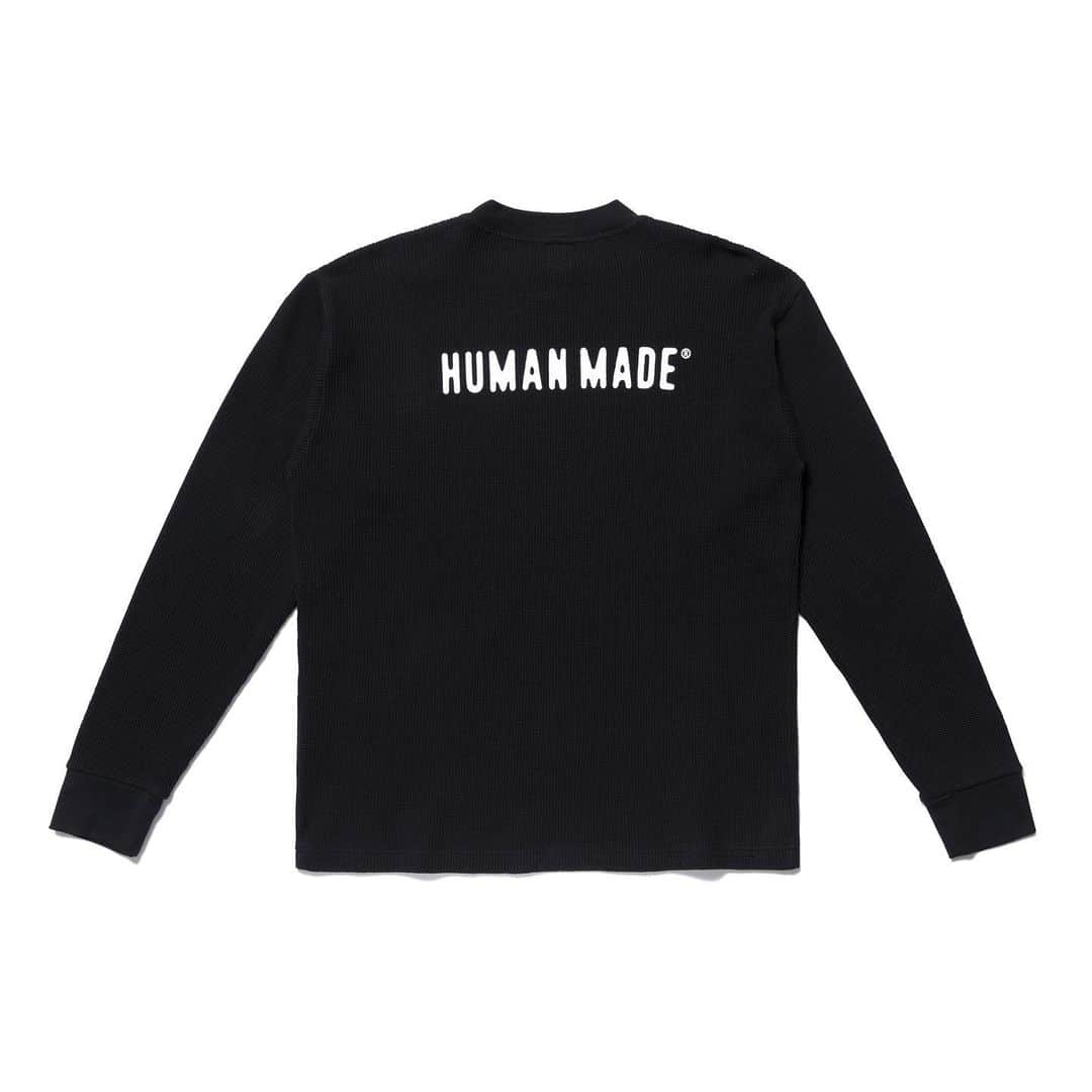 HUMAN MADEさんのインスタグラム写真 - (HUMAN MADEInstagram)「"THERMAL LONG-T" now available in store and online. www.humanmade.jp  肉厚ワッフルのサーマルロングスリーブTシャツです。胸元のワンポイント刺繍やバックのプリントが特徴です。 Thick waffle thermal long sleeve shirt with one point embroidery on chest.」1月25日 11時40分 - humanmade