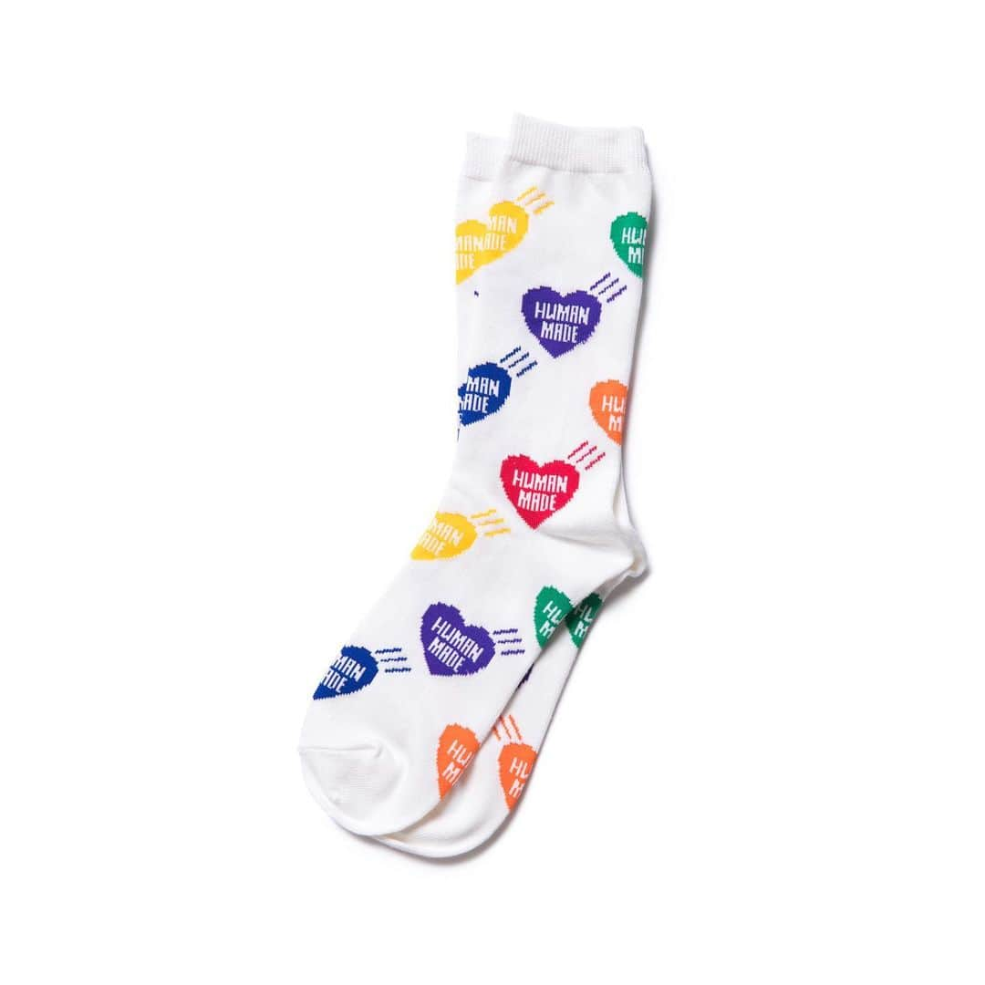 HUMAN MADEさんのインスタグラム写真 - (HUMAN MADEInstagram)「"MULTI HEART PATTERN SOCKS" now available in store and online. www.humanmade.jp  ジャガード織りのソックスです。 カラーは色鮮やかなマルチカラー。ハートの総柄が特徴です。 Multicolor heart patterned jacquard woven socks.」1月25日 12時41分 - humanmade