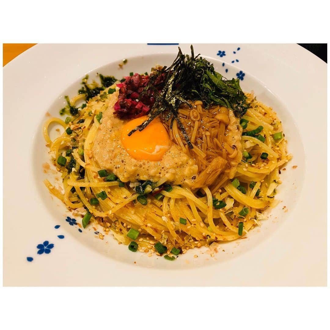 有明ゆなさんのインスタグラム写真 - (有明ゆなInstagram)「この間めぐみと一緒に食べたパスタが また食べたくなってきたよー(｡´･(ｪ)･) このネバネバパスタ美味しかった♡ . . . . #パスタ #pasta #五右衛門パスタ #五右衛門 #ネバネバ」1月25日 17時27分 - ariake_yuna