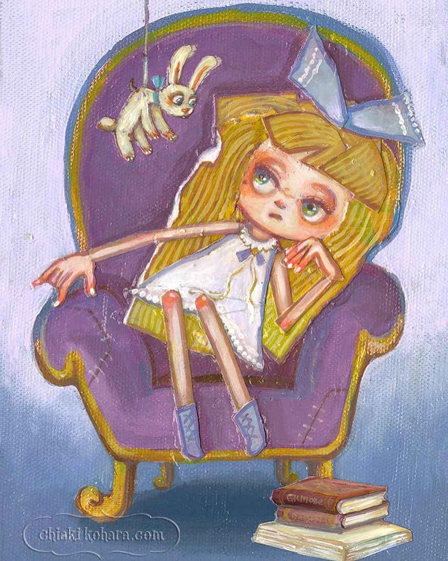 チアキコハラさんのインスタグラム写真 - (チアキコハラInstagram)「《400回目の金曜日、もうその手にはのらないわ》🐰 . #まだ寒い1月　 みなさんはいかがおすごしですか。 確定申告が近い。。 #Alice #アート #artwork#art#チアキコハラ#pastel #いらすと #イラスト#illustration」1月25日 21時02分 - chiaki_kohara