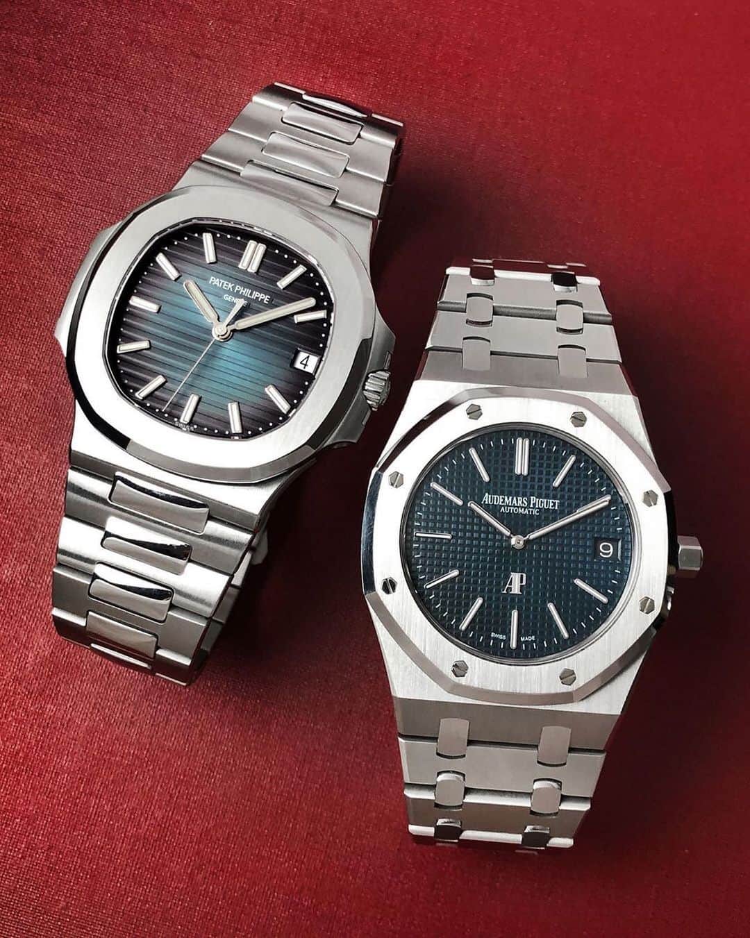 Daily Watchさんのインスタグラム写真 - (Daily WatchInstagram)「The hardest steel duo to obtain. Patek Philippe Nautilus 5711 and Audemars Piguet Royal Oak 15202 🔥 Photo by @amsterdamvintagewatches」1月25日 22時11分 - dailywatch