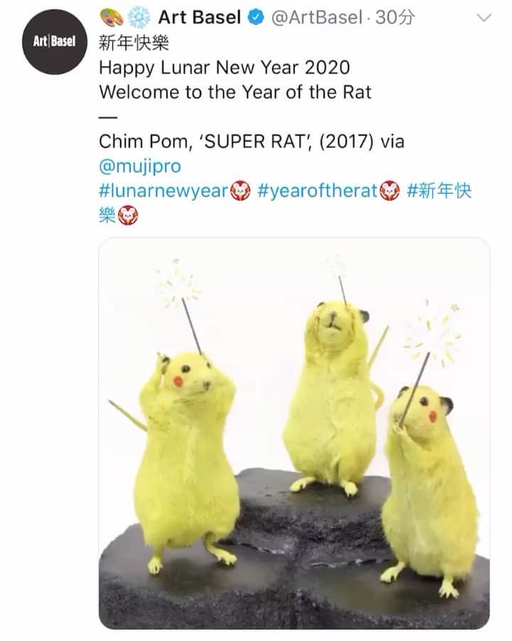エリイ のインスタグラム：「新年快樂 Happy Lunar New Year 2020 Welcome to the Year of the Rat — Chim Pom, ‘SUPER RAT’, (2017)  #lunarnewyear  #yearoftherat  #新年快樂」