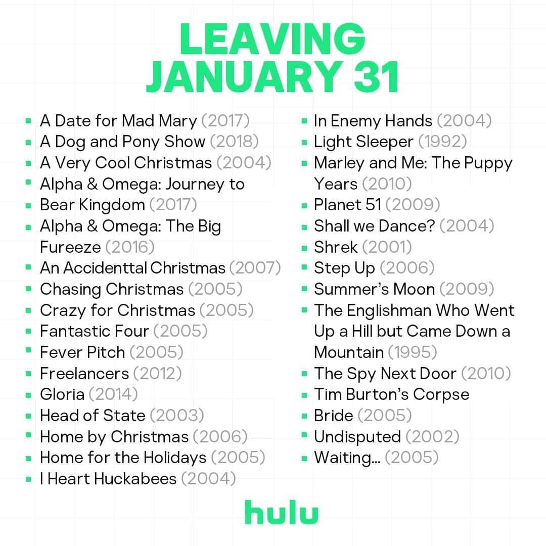 Hulu Home of Emmy-winningさんのインスタグラム写真 - (Hulu Home of Emmy-winningInstagram)「Mark your calendars and grab some snacks—time’s ticking on these titles.」1月26日 3時59分 - hulu