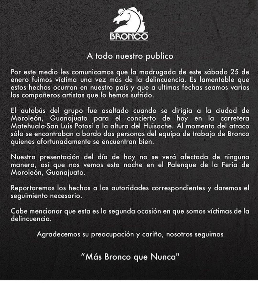 Despierta Americaさんのインスタグラム写真 - (Despierta AmericaInstagram)「El @grupobronco  de nueva cuenta ha sido víctima de la delincuencia en México.」1月26日 4時59分 - despiertamerica