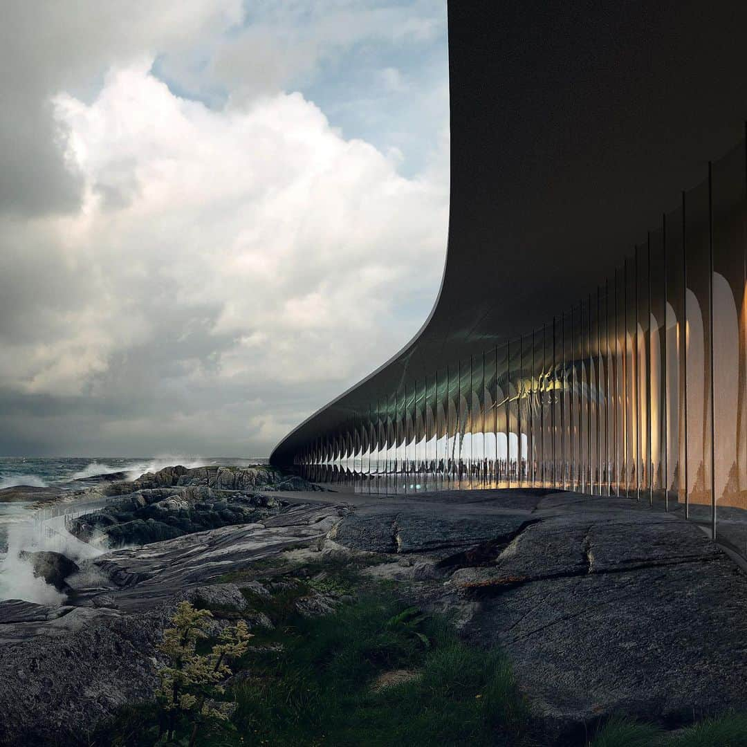 HYPEBEASTさんのインスタグラム写真 - (HYPEBEASTInstagram)「#hypelife: Copenhagen-based architecture firm @dorte_mandrup is bringing attention to marine conservation with its striking 'The Whale' design. Located on the Norwegian island of Andøya, the dramatic architectural form sits in proximity to a deep-sea valley frequently visited by migrating whales offshore. It’ll feature exhibition spaces, adjoining offices, a cafe, and a store which will allow visitors to observe the mammals in their natural environment. Expect it to be completed in 2022. ⁠⠀ Photo: @mir.no」1月26日 13時32分 - hypebeast