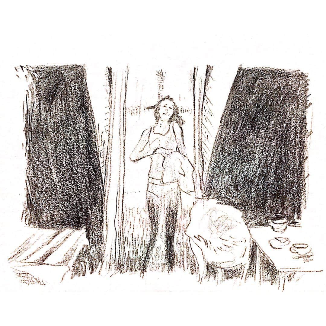 大西礼芳さんのインスタグラム写真 - (大西礼芳Instagram)「エリック・ロメールの『飛行士の妻』 または“人は何も考えずにはいられない”  のスケッチ。 アンヌの着替え。  #映画ノート」1月26日 13時51分 - onishi.ayaka
