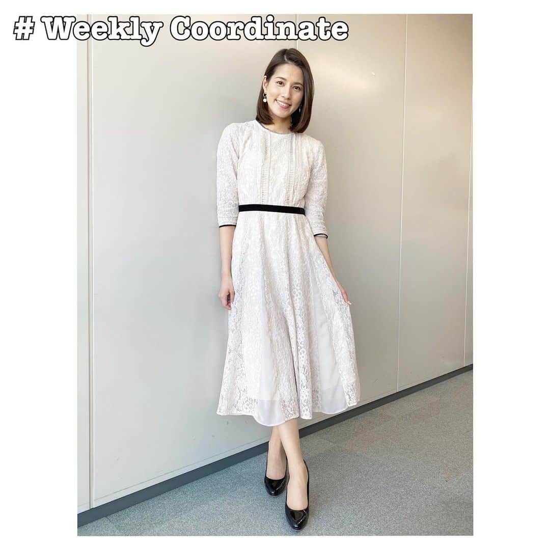 永島優美さんのインスタグラム写真 - (永島優美Instagram)「* 👗Weekly Coordinate（1/20-）👠 * 連投すみません🙇🏻‍♀️ こちらは先週の衣装！ * 白レースワンピースも 黒が入ると甘くなりすぎませんね❤︎ * 今日のジャンクスポーツを観てくださった方、 ありがとうございました⚾️ 明日からまた1週間頑張りましょうね〜☺️✨ - - - - - - - - - - - - - - - - - - - - - - - 👗#weeklyコーデ （Mon＆Tue ▶︎ Wed＆Thu ▶︎ Fri＆Sun） #coordinate #めざましテレビ #ジャンクスポーツ」1月26日 20時27分 - yuumi_nagashima