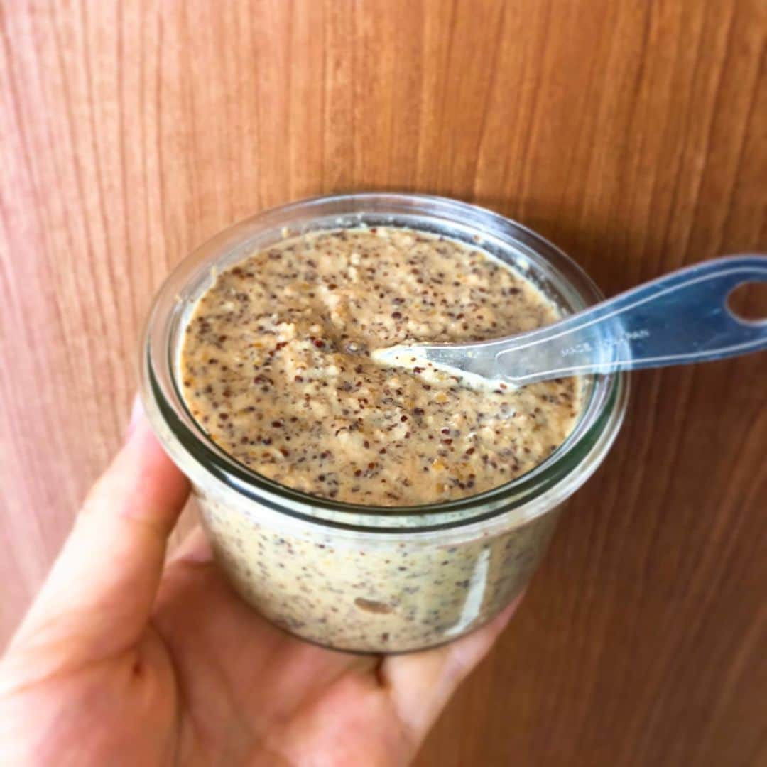 馬渕史香のインスタグラム：「ひさしぶりにマスタード作り  今回はいつもの倍量で作ってみたで張り切って使わんとな笑笑  #手作りマスタード #粒マスタード #ふみかごはん  #あしざわ家 #レシピ #recipe #ずぼらレシピ #主婦 #macaronimate -- #japan #japanesefood  #food #instafood  #foodstagram」