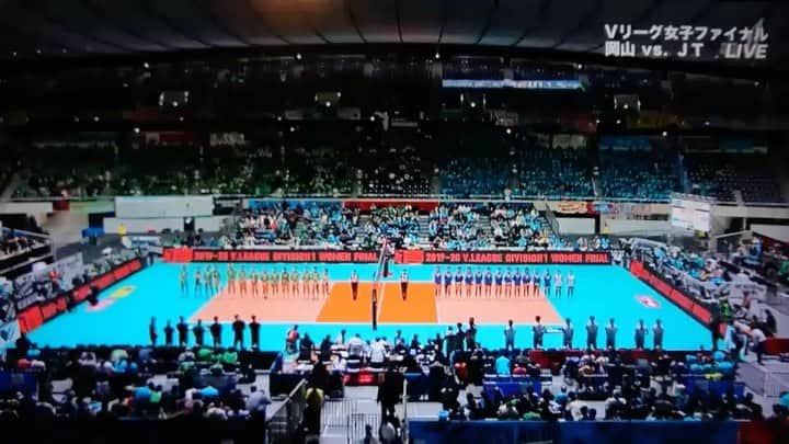 桃紅茶のインスタグラム：「貴重な経験をさせてもらいました！ #vリーグはバレーだよ  #vリーグ  #決勝戦  #公式ソング #シクラメン」