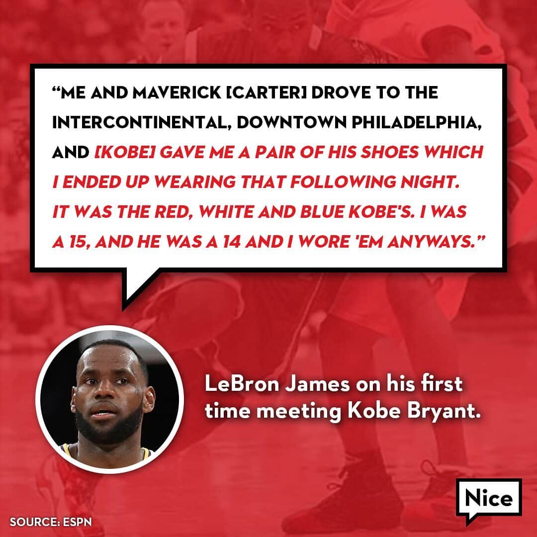 Nice Kicksさんのインスタグラム写真 - (Nice KicksInstagram)「LeBron & Kobe go wayyy back.」1月27日 0時50分 - nicekicks