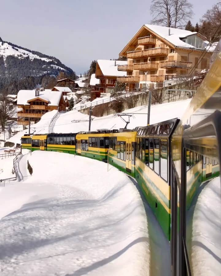 Hatice Korkmaz The Color Queenのインスタグラム：「Follow me through the winter wonderland😁❄️ #lauterbrunnenvalley #lauterbrunnen #wengen #jungfrauregion #switzerland #winter #snow #love  #landscape #nature」