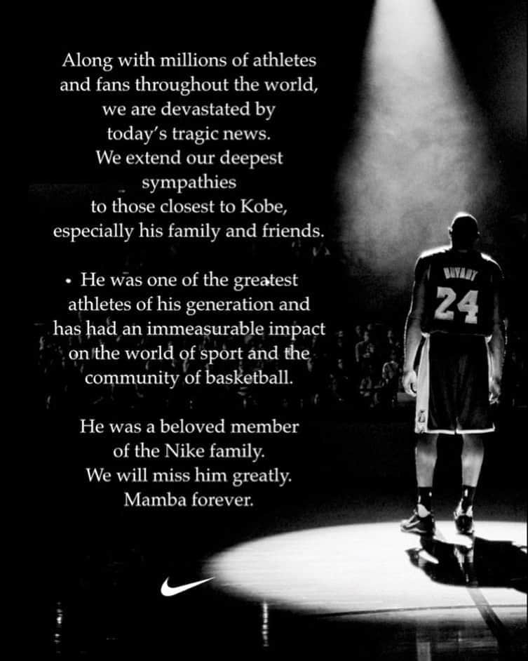 NIKEさんのインスタグラム写真 - (NIKEInstagram)「Mamba forever. Our condolences to Kobe and Gianna's family and everyone involved in today’s tragedy.」1月27日 8時03分 - nike