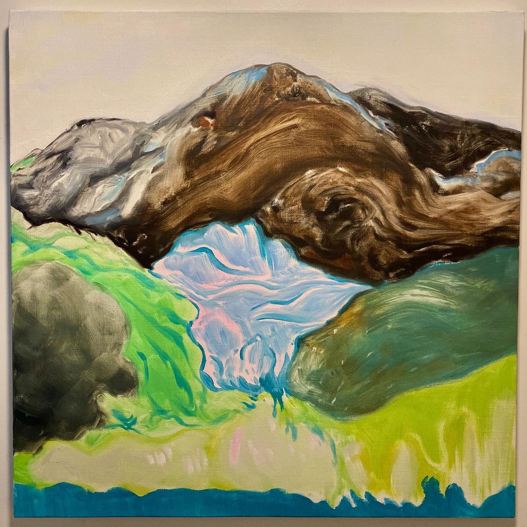 ハ・ヨンスのインスタグラム：「Iceland, 2019, Oil on canvas, 53x53cm」